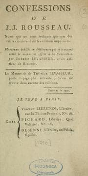 The confessions of Jean-Jacques Rousseau