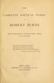 The complete poetical works of Robert Burns